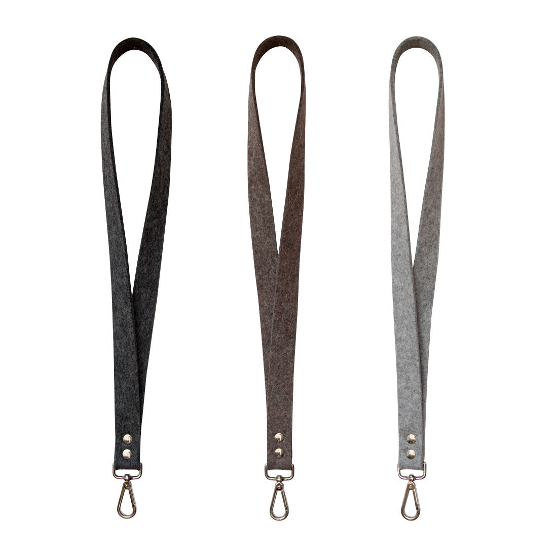 Rode Milan lange keycord van wolvilt met klip, draagbaar om de nek, dutch Design.