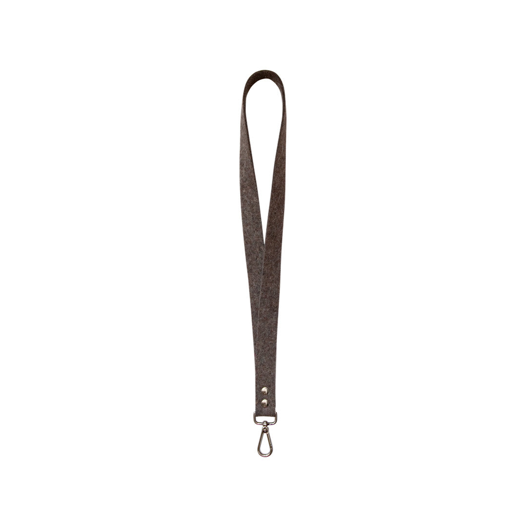 Blauwe Milan lange keycord van wolvilt met klip, perfect voor sleutels of iPhone sleeve.