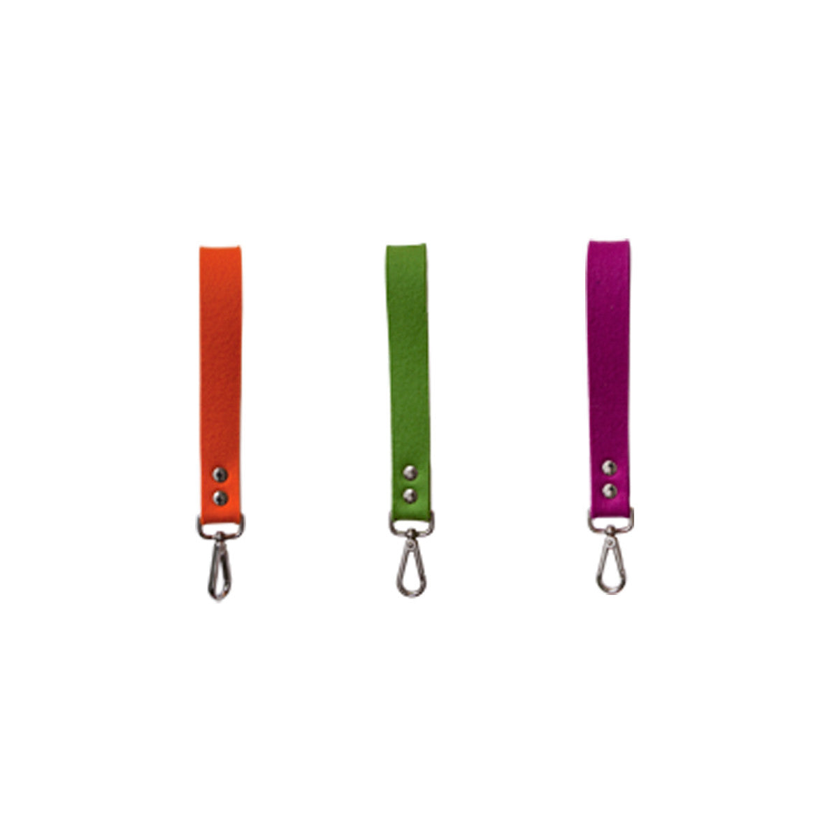 Korte keycord in warm rood wolvilt met nikkel clip