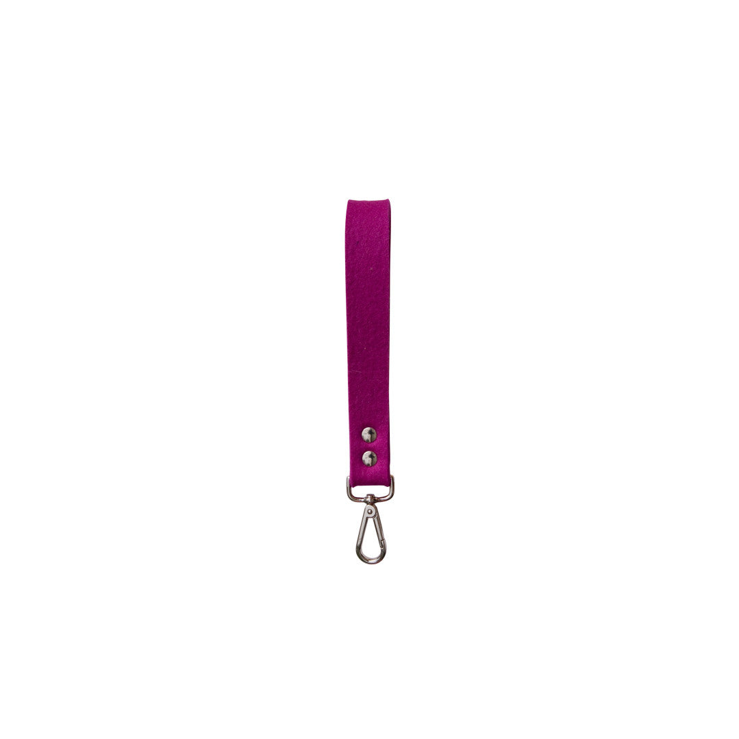 short thick wool felt key cord with clip, Rome, studio rowold, violet