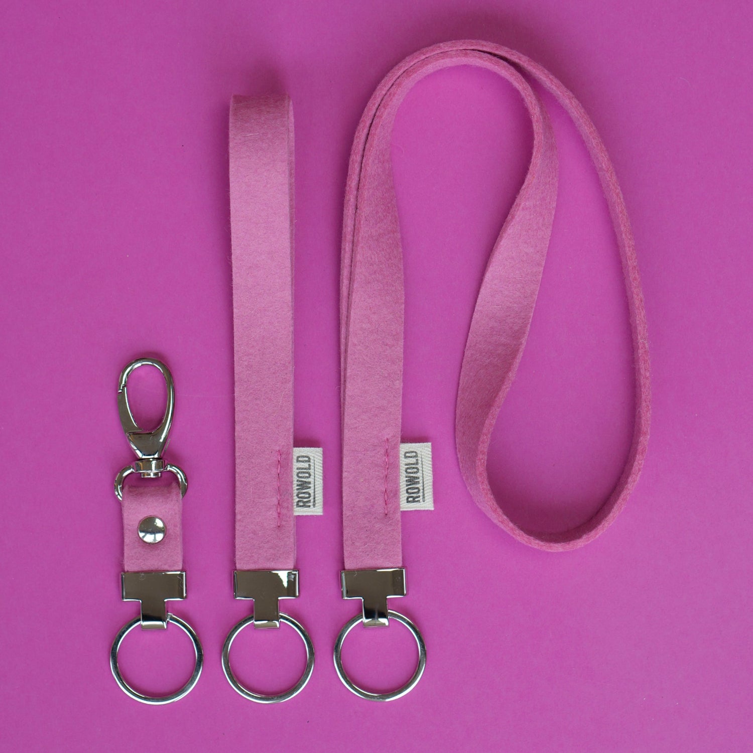 old pink 3mm thick felt, key fob, Nagoya, studio Rowold, key-ring,