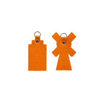 Sleutelhanger The Hague van wolvilt in antraciet melee, met fijne gemêleerde uitstraling.